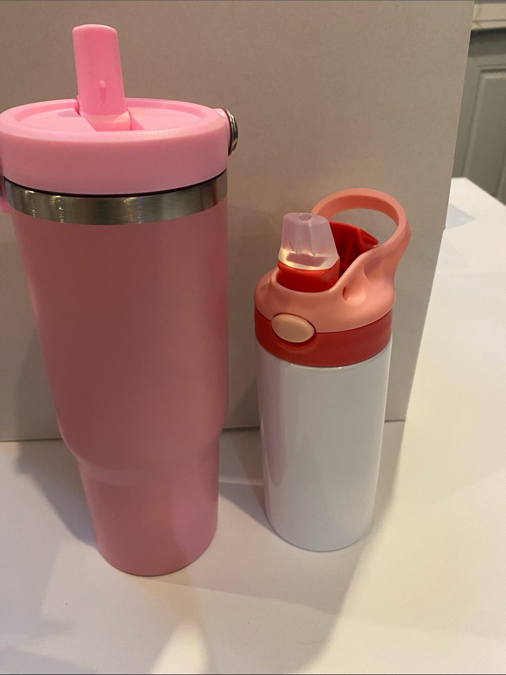 Mommy & Me Insulated Bottle Set | 30oz Travel Tumbler & 12oz Kids Water Bottle